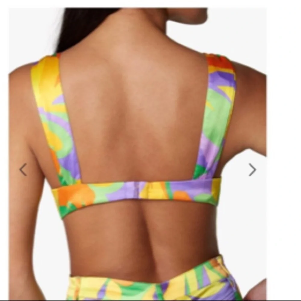 WeWoreWhat Underwire V neck Saved by the Bell Bra Top Bustier yellow colorful - Picture 3 of 5